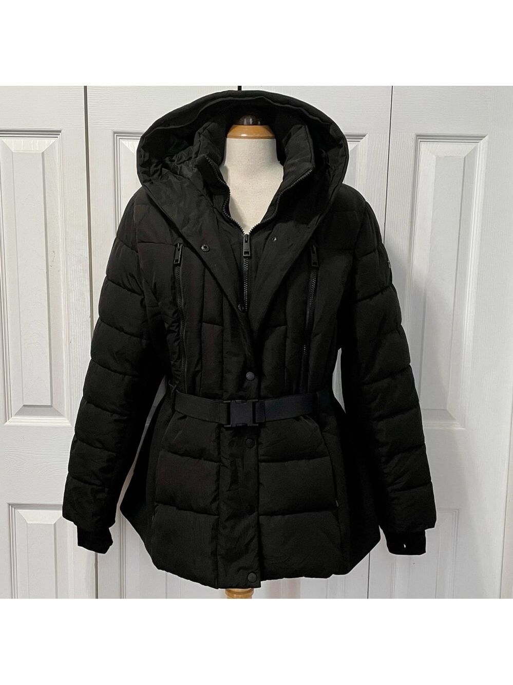 London Fog Women's Black Hooded Puffer Jacket